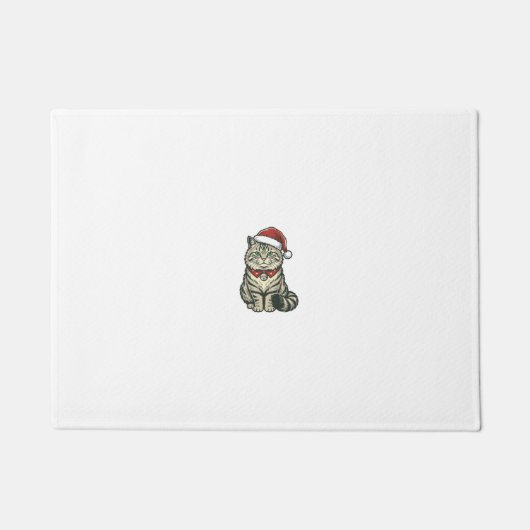 Kerstkat Sinterklaashoed Vintage Gravure Design_1 Deurmat (Voorkant)
