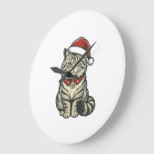 Kerstkat Sinterklaashoed Vintage Gravure Design_1 Grote Klok (Hoek)