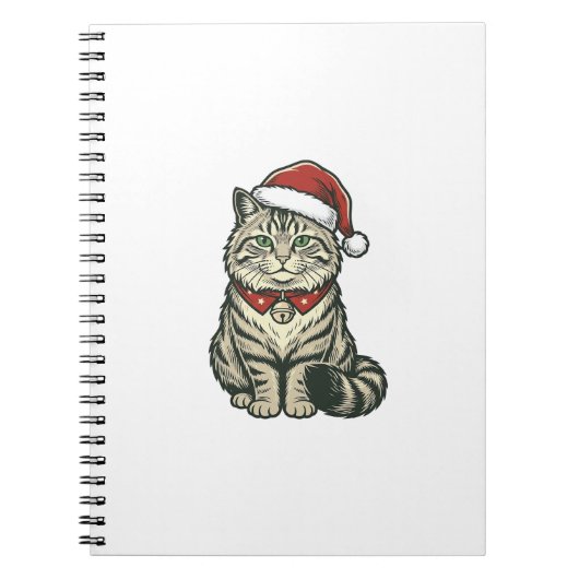 Kerstkat Sinterklaashoed Vintage Gravure Design_1 Notitieboek (Voorkant)