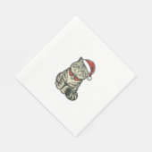 Kerstkat Sinterklaashoed Vintage Gravure Design_1 Servet (Hoek)