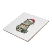 Kerstkat Sinterklaashoed Vintage Gravure Design_1 Tegeltje (Zijkant)
