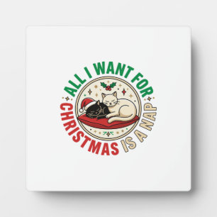 Kerstkat Slaap Vakantie Ontwerp Fotoplaat