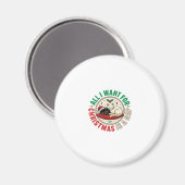 Kerstkat Slaap Vakantie Ontwerp Magneet (Voorkant / Achterkant)