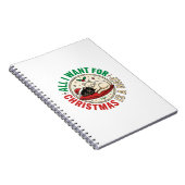 Kerstkat Slaap Vakantie Ontwerp Notitieboek (Rechterzijde)