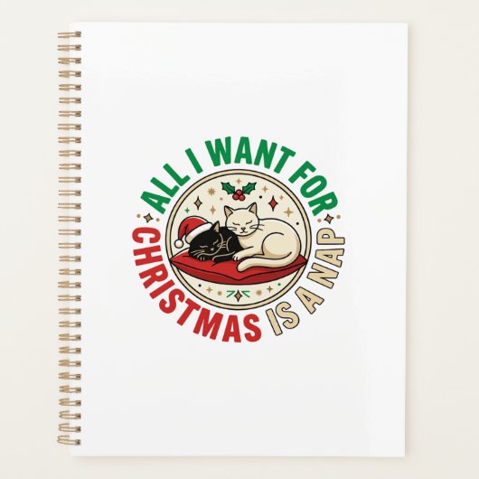 Kerstkat Slaap Vakantie Ontwerp Planner (Voorkant)