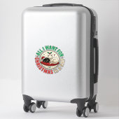 Kerstkat Slaap Vakantie Ontwerp Sticker (Koffer)