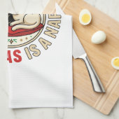 Kerstkat Slaap Vakantie Ontwerp Theedoek (Quarter Fold)