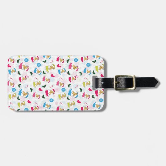 Kerstkat slaapt bagagelabel (Voorkant horizontaal)