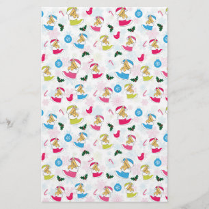 Kerstkat slaapt briefpapier