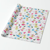 Kerstkat slaapt cadeaupapier (Uitgerold)
