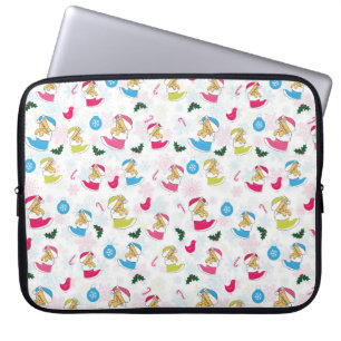 Kerstkat slaapt laptop sleeve