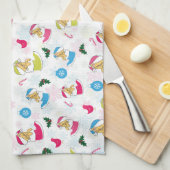 Kerstkat slaapt theedoek (Quarter Fold)