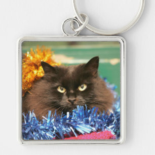kerstkat sleutelhanger