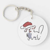 Kerstkat Sleutelhanger (Voorkant)
