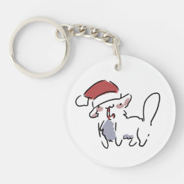 Kerstkat Sleutelhanger