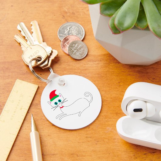kerstkat sleutelhanger