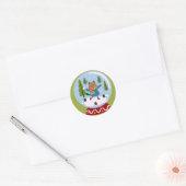 kerstkat sneeuw Wereldbol sticker (Envelop)
