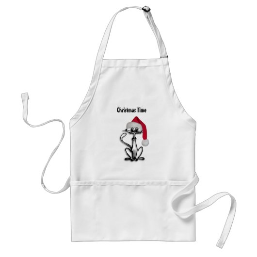kerstkat standaard schort (Voorkant)