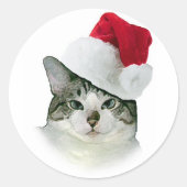 kerstkat sticker (Voorkant)