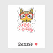 kerstkat sticker (Vel)