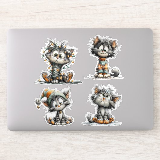Kerstkat  sticker (Computer)