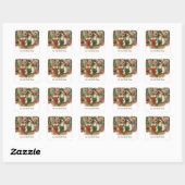 Kerstkat sticker, kattenbloemist sticker, vierkante sticker (Vel)