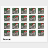 kerstkat-stickers vierkante sticker (Vel)
