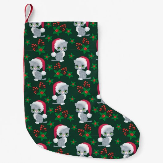 kerstkat Stocking Kleine Kerstsok (Voorkant)