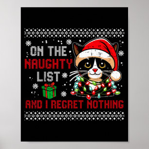 Kerstkat Stoute Lijst Niets Berouwen Lelijke Kerst Poster