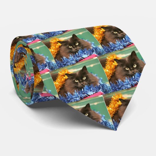 kerstkat stropdas (Opgerold)