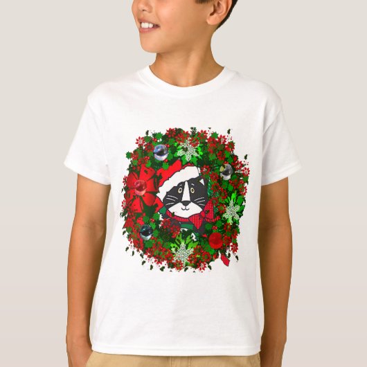 kerstkat t-shirt (Voorkant)