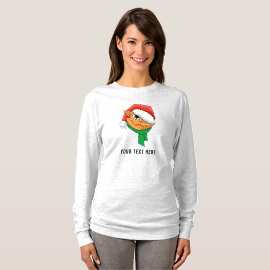 kerstkat t-shirt (Voorkant volledig)