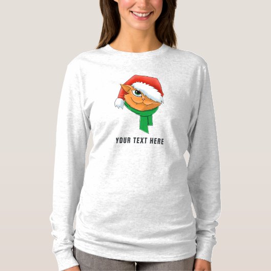 kerstkat t-shirt (Voorkant)