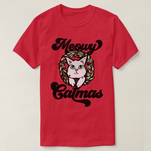 kerstkat t-shirt (Design voorkant)