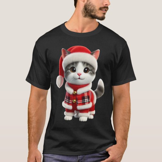 kerstkat t-shirt (Voorkant)