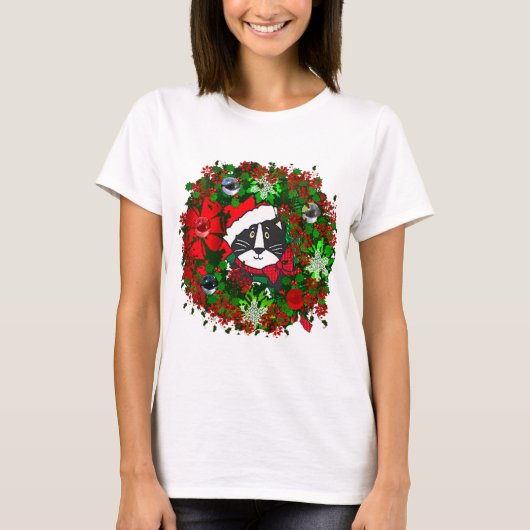 kerstkat t-shirt (Voorkant)