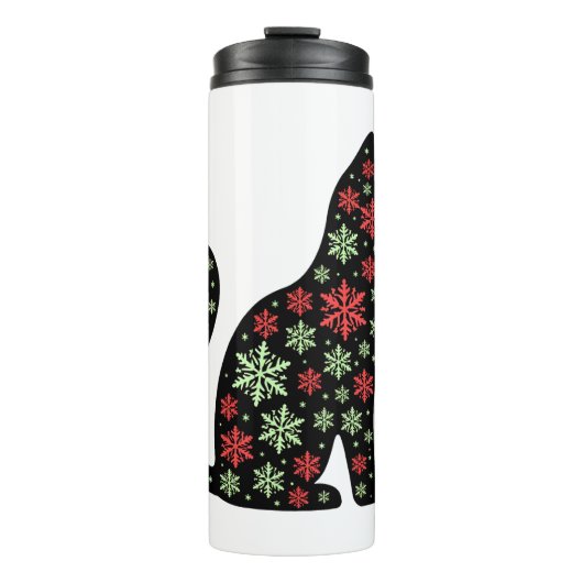 Kerstkat T-shirt Thermosbeker (Voorkant)