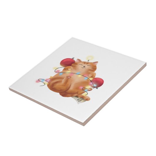 kerstkat tegeltje (Zijkant)