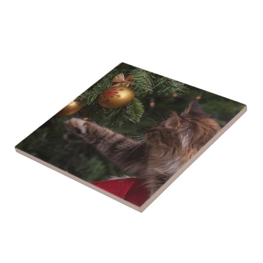 kerstkat tegeltje (Zijkant)