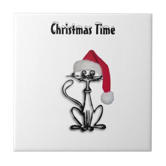 kerstkat tegeltje (Voorkant)