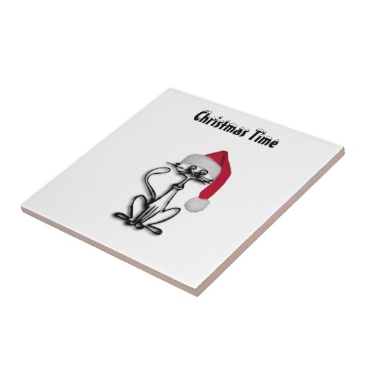 kerstkat tegeltje (Zijkant)