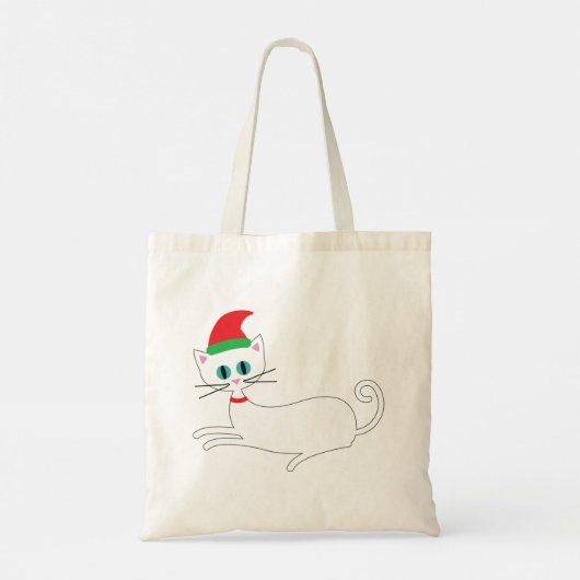 kerstkat tote bag (Achterkant)