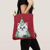 kerstkat tote bag (Dichtbij)