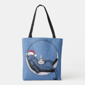 kerstkat tote bag (Achterkant)