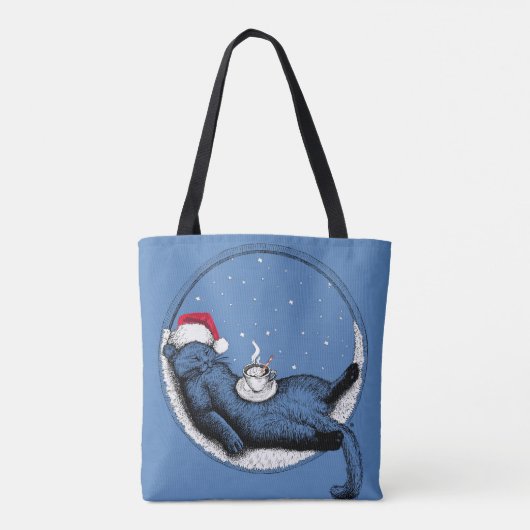 kerstkat tote bag (Achterkant)