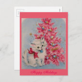  kerstkat uit 1940 feestdagenkaart (Voorkant / Achterkant)