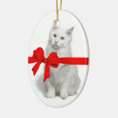 kerstkat-versiering keramisch ornament (Links)