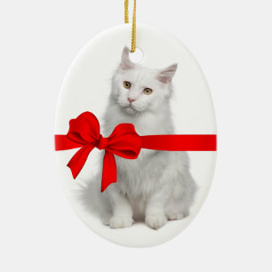 kerstkat-versiering keramisch ornament