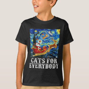 Kerstkat voor iedereen Santa Reindeer Sterrendag T-shirt