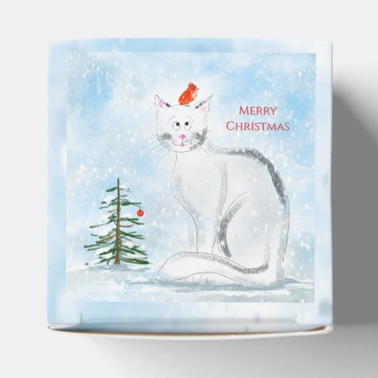 kerstkat voor kerstmis bedankdoosjes (Bovenkant)